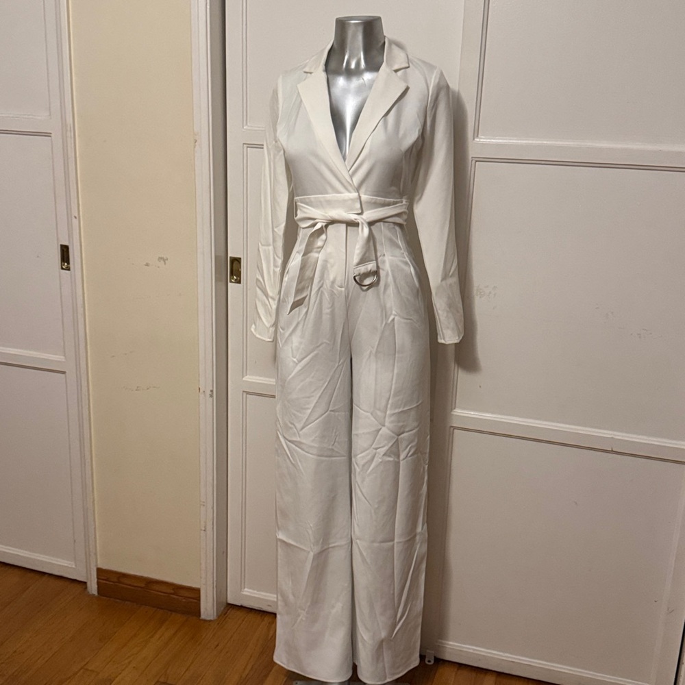 Jumpsuit Ivory Self Tie S